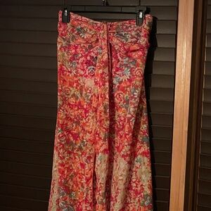 Xhilaration Red and Pink Floral Maxi Skirt